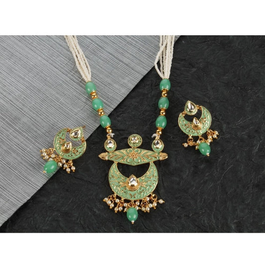 Rose Gold Plated Alloy Necklace &amp; Earings Set