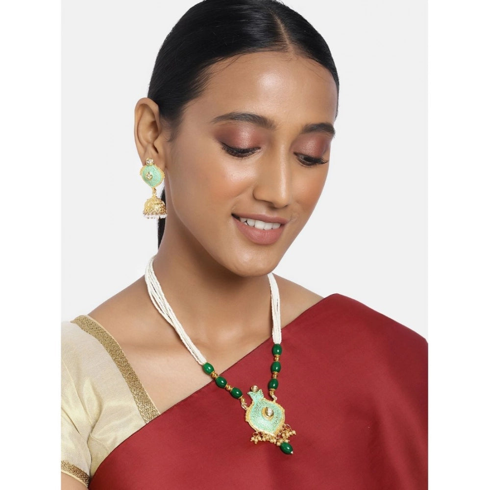 rose gold plated alloy necklace &amp; earings set
