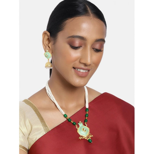 Rose Gold Plated Alloy Necklace &amp; Earings Set