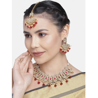 Rose Gold Plated Alloy Necklace &amp; Earings Set