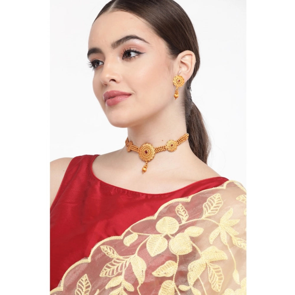 rose gold plated alloy necklace &amp; earings set