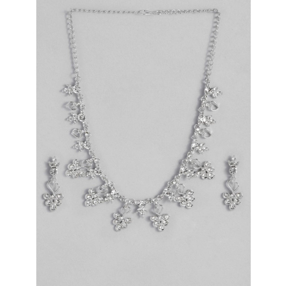 rose gold plated brass necklace &amp; earings set
