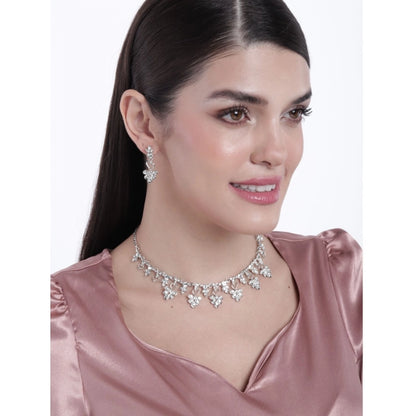 Rose Gold Plated Brass Necklace &amp; Earings Set