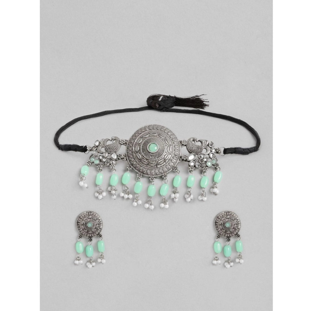 rose gold plated alloy necklace &amp; earings set