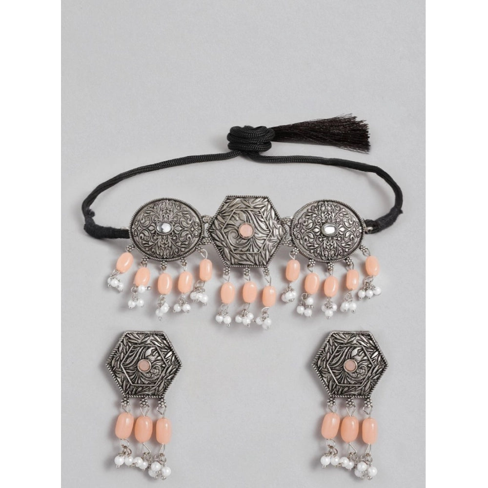 rose gold plated alloy necklace &amp; earings set