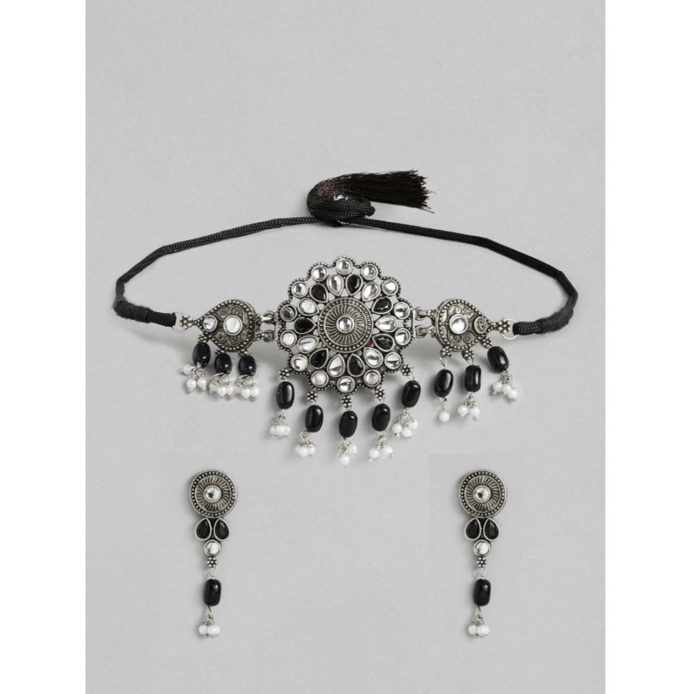 rose gold plated alloy necklace &amp; earings set