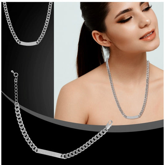 Silver Luxe Bracelet & Necklace Combo