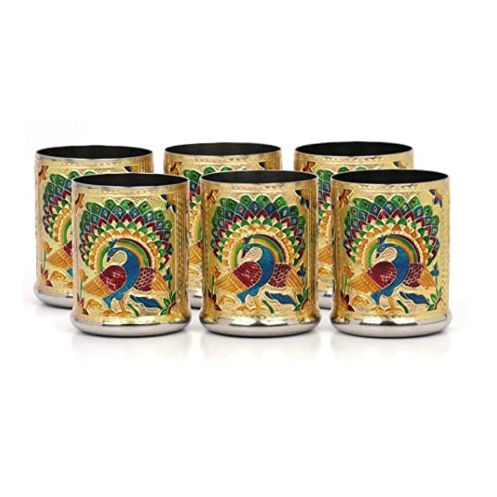 Premium Peacock Tumbler Set (Gold)