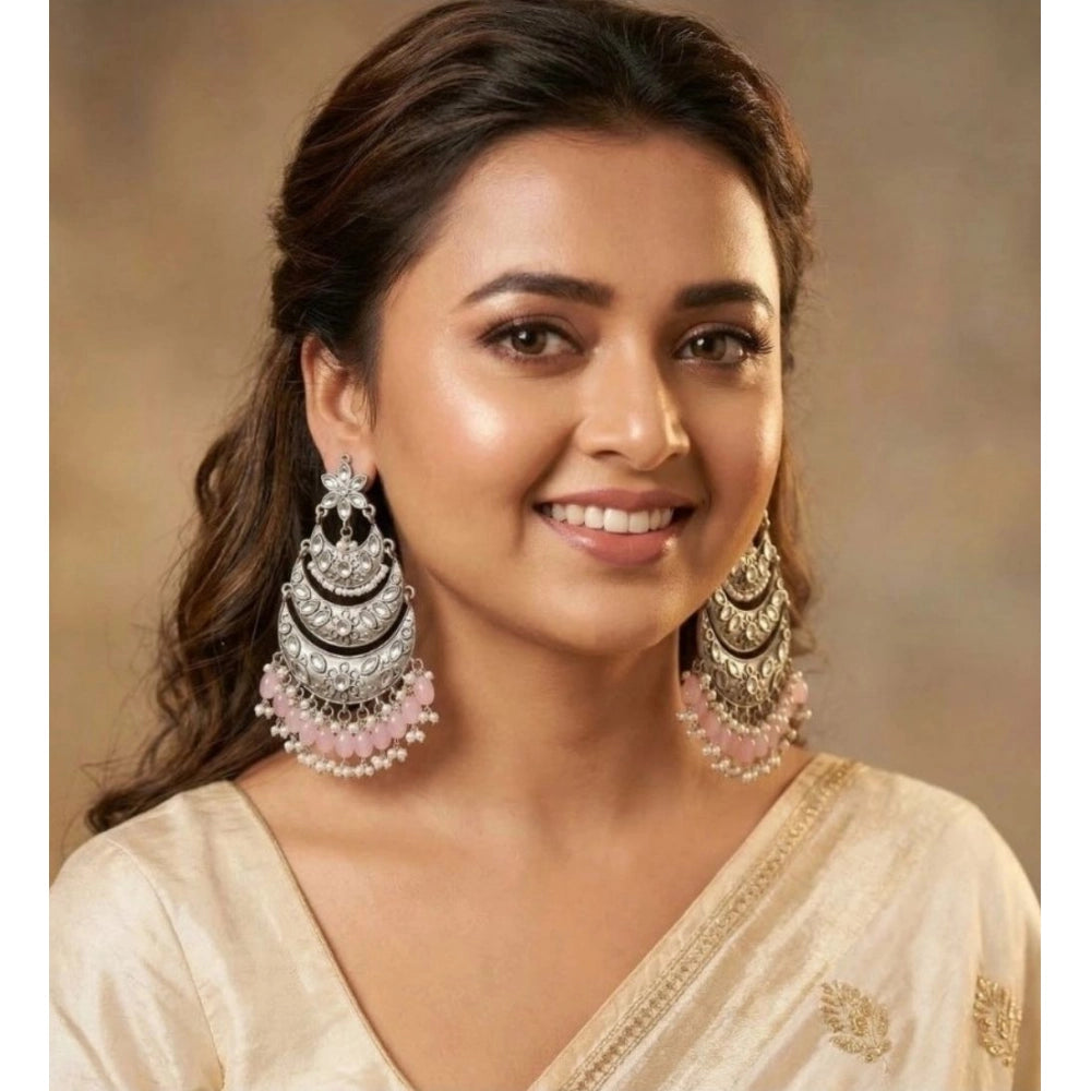 zinc alloy gold plated chandbali earrings