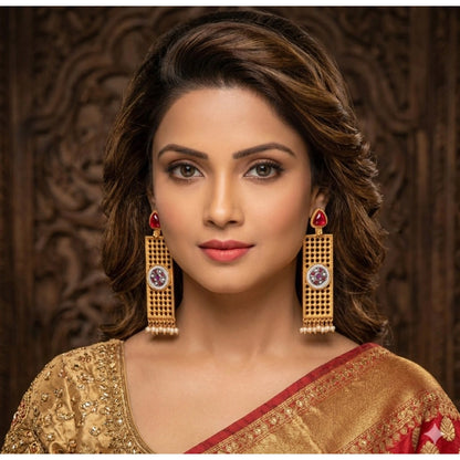 Zinc Alloy Gold Plated Dangler Earrings