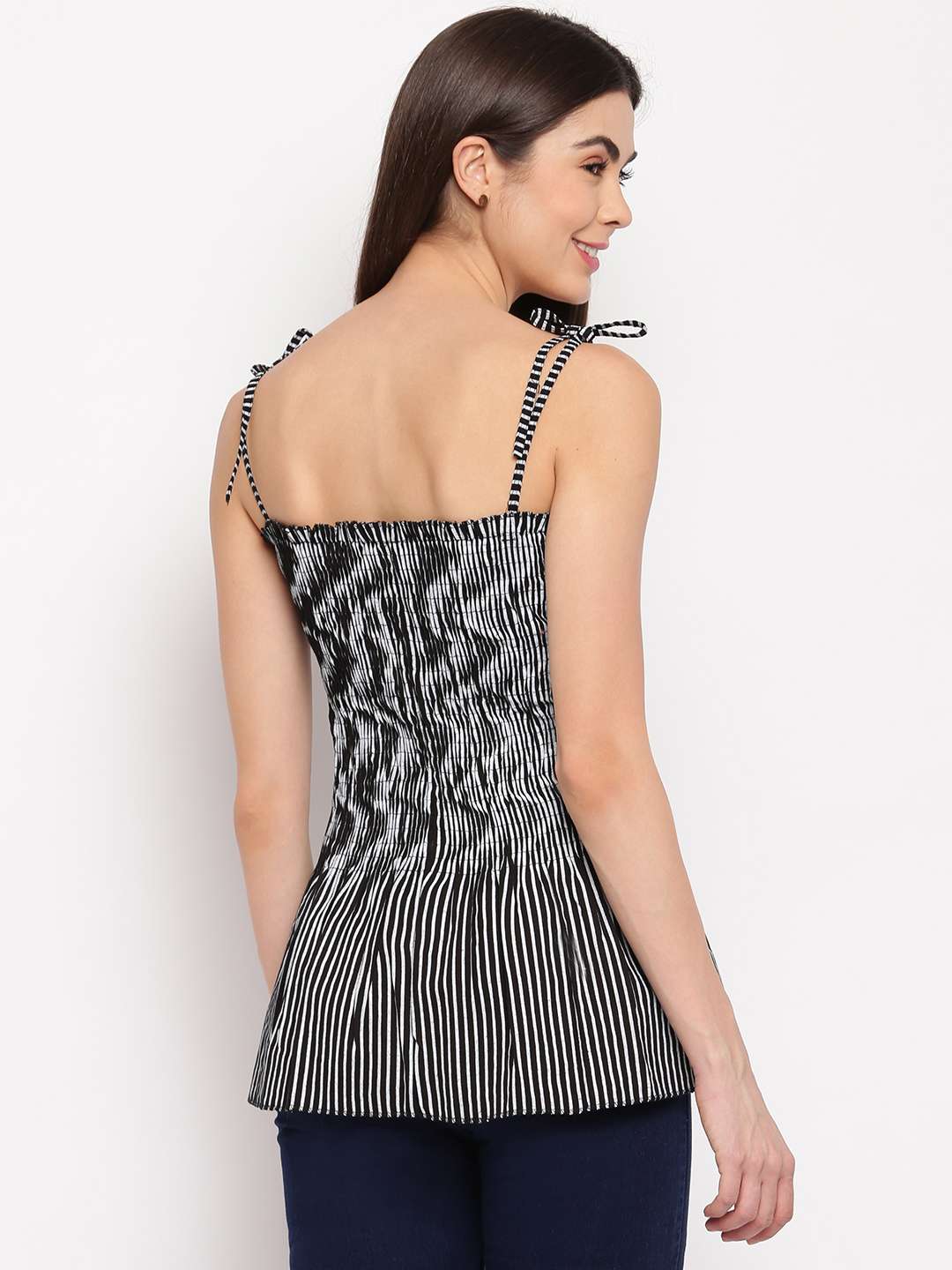 Women's Rayon Printed Casual Summer Style Tie Shoulder Straps Free Size Tank Top ( Multi20)