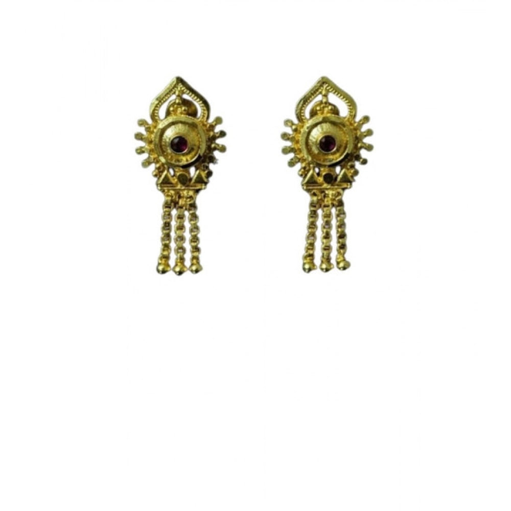 pack of_2 brass gold-plated earrings