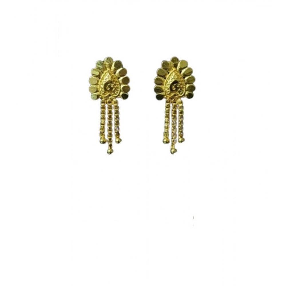 pack of_2 brass gold-plated earrings