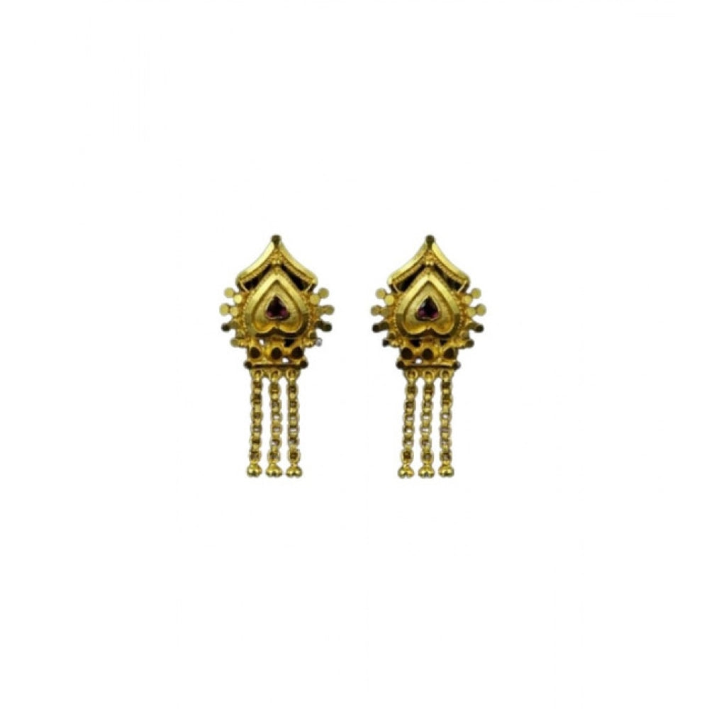 pack of_2 brass gold-plated earrings