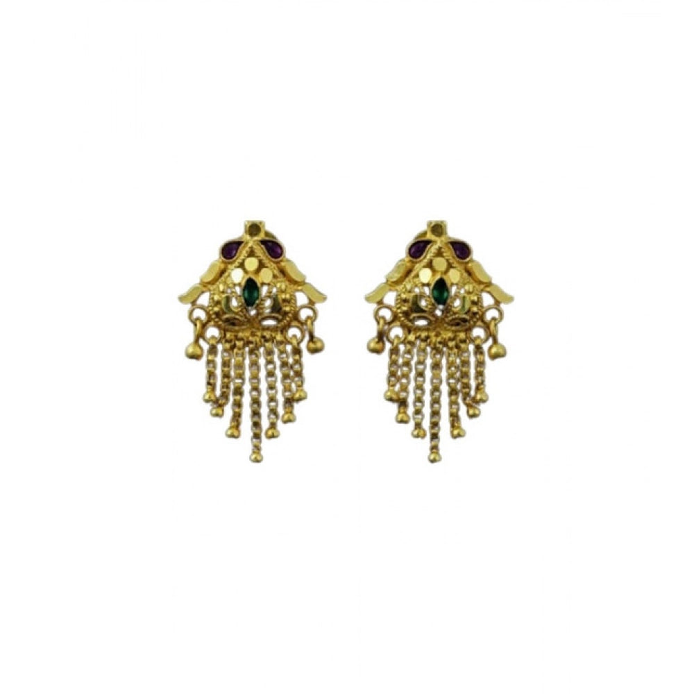 pack of_2 brass gold-plated earrings