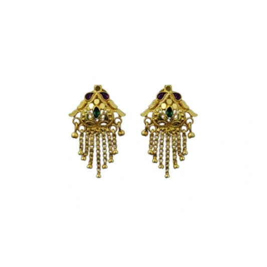 Pack of_2 Brass Gold-Plated Earrings