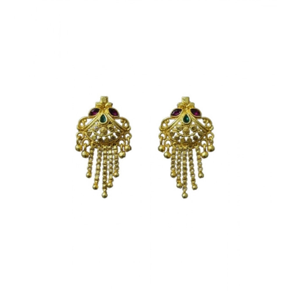 pack of_2 brass gold-plated earrings