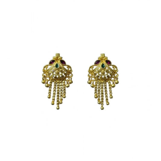 Pack of_2 Brass Gold-Plated Earrings