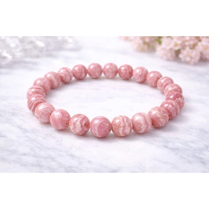 Natural Crystal 8mm Rhodochrosite Bracelet