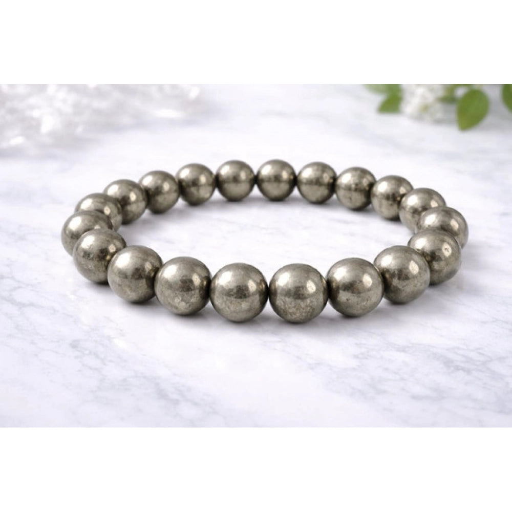 natural crystal 8mm pyrite bracelet
