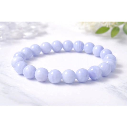 Natural Crystal 8mm Bluelace Agate Bracelet