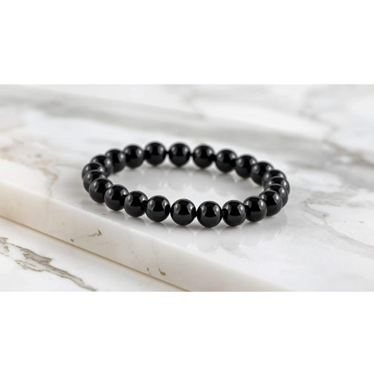 Natural Crystal 8mm Black Tourmaline Bracelet