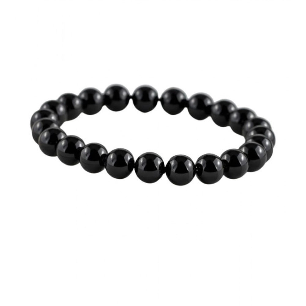 natural crystal 8mm black tourmaline bracelet