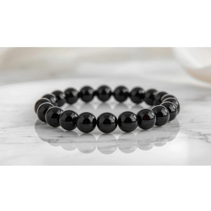 Natural Crystal 8mm Black Obsidian Bracelet