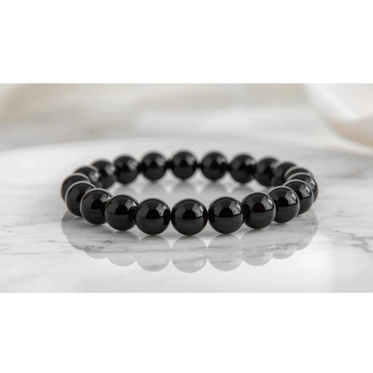 Natural Crystal 8mm Black Obsidian Bracelet