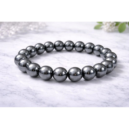 Natural Crystal 8mm Hematite Bracelet
