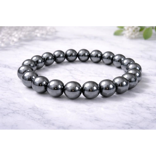 Natural Crystal 8mm Hematite Bracelet