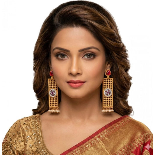 Zinc Alloy Gold Plated Dangler Earrings