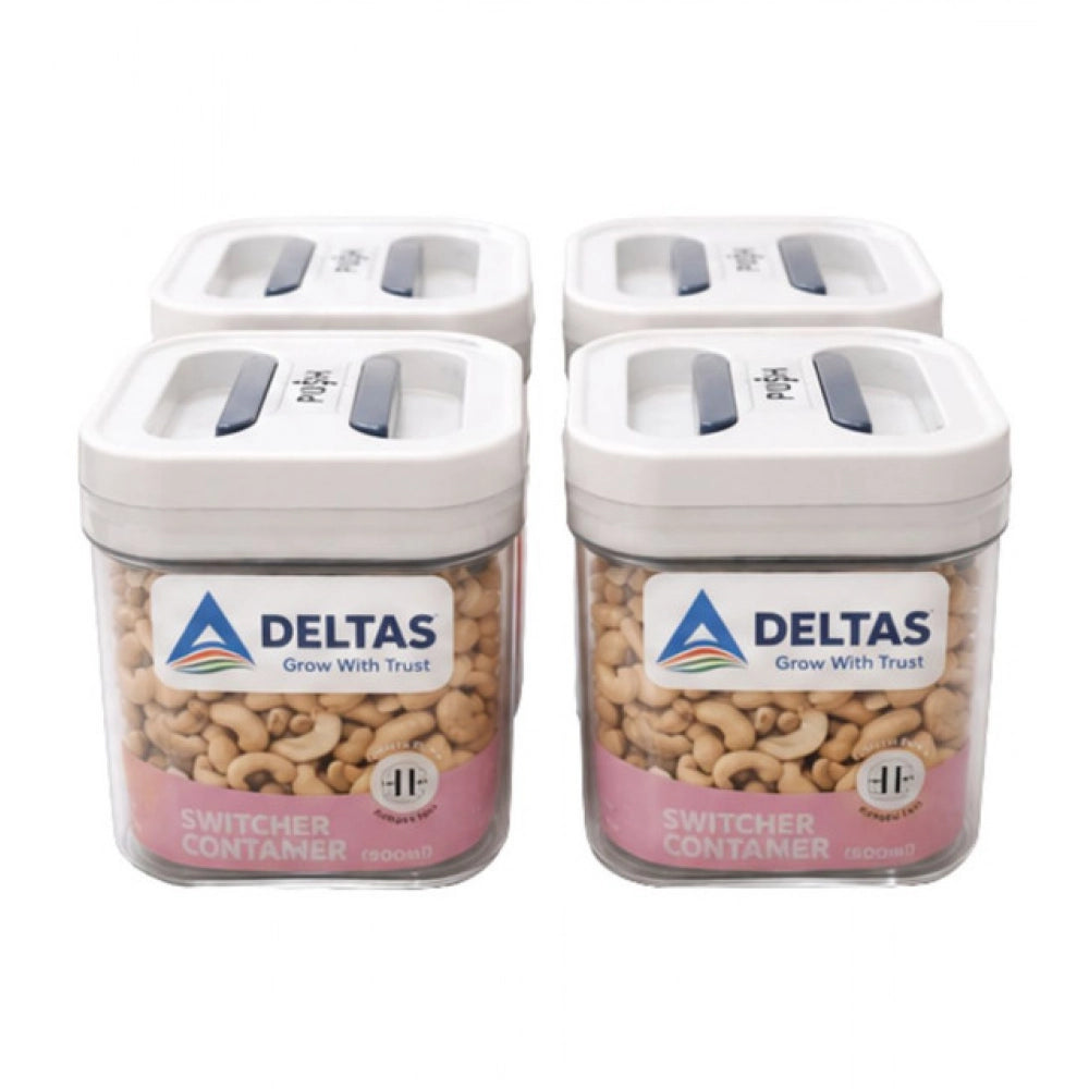 Airtight Storage Container — 500 ml, Set of 4 (White)