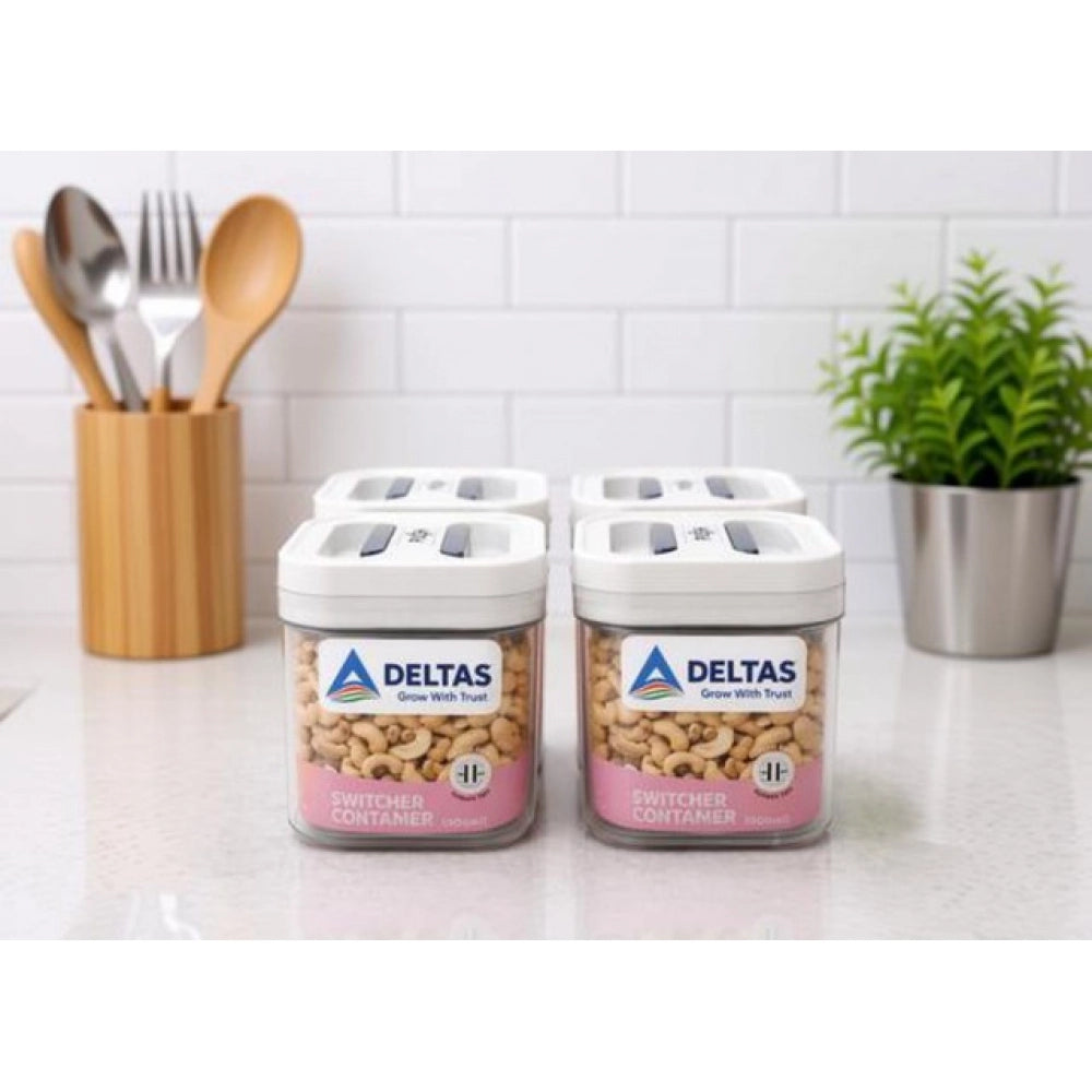 Airtight Storage Container — 500 ml, Set of 4 (White)