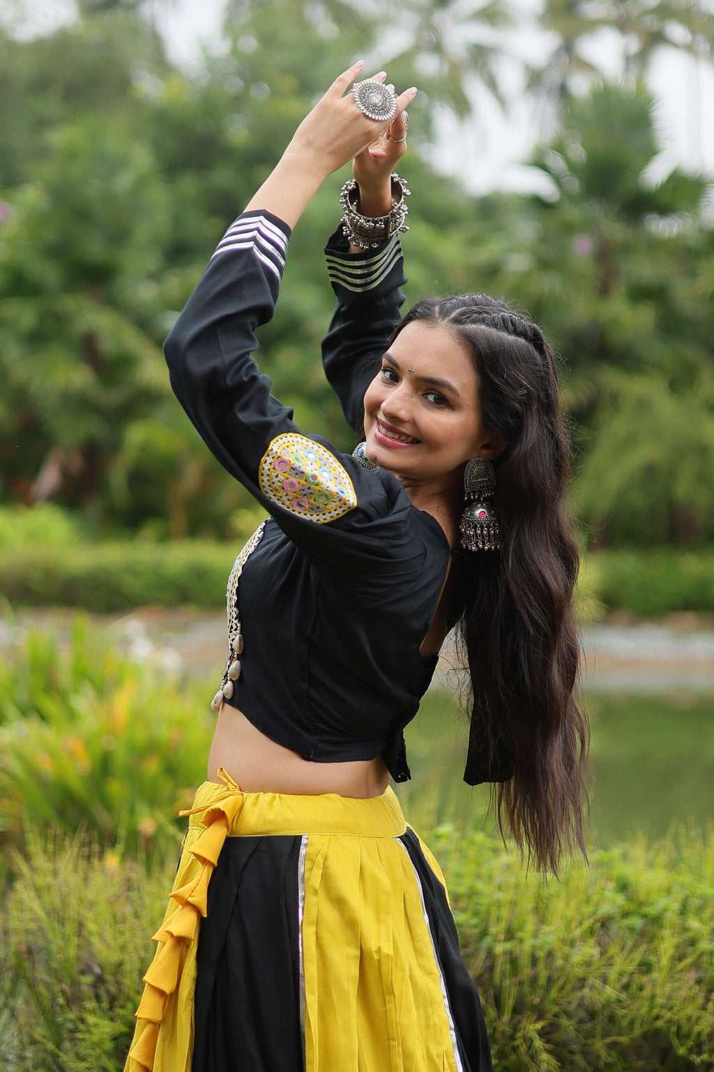 Navratri Designer Rayon Lehenga Choli Set