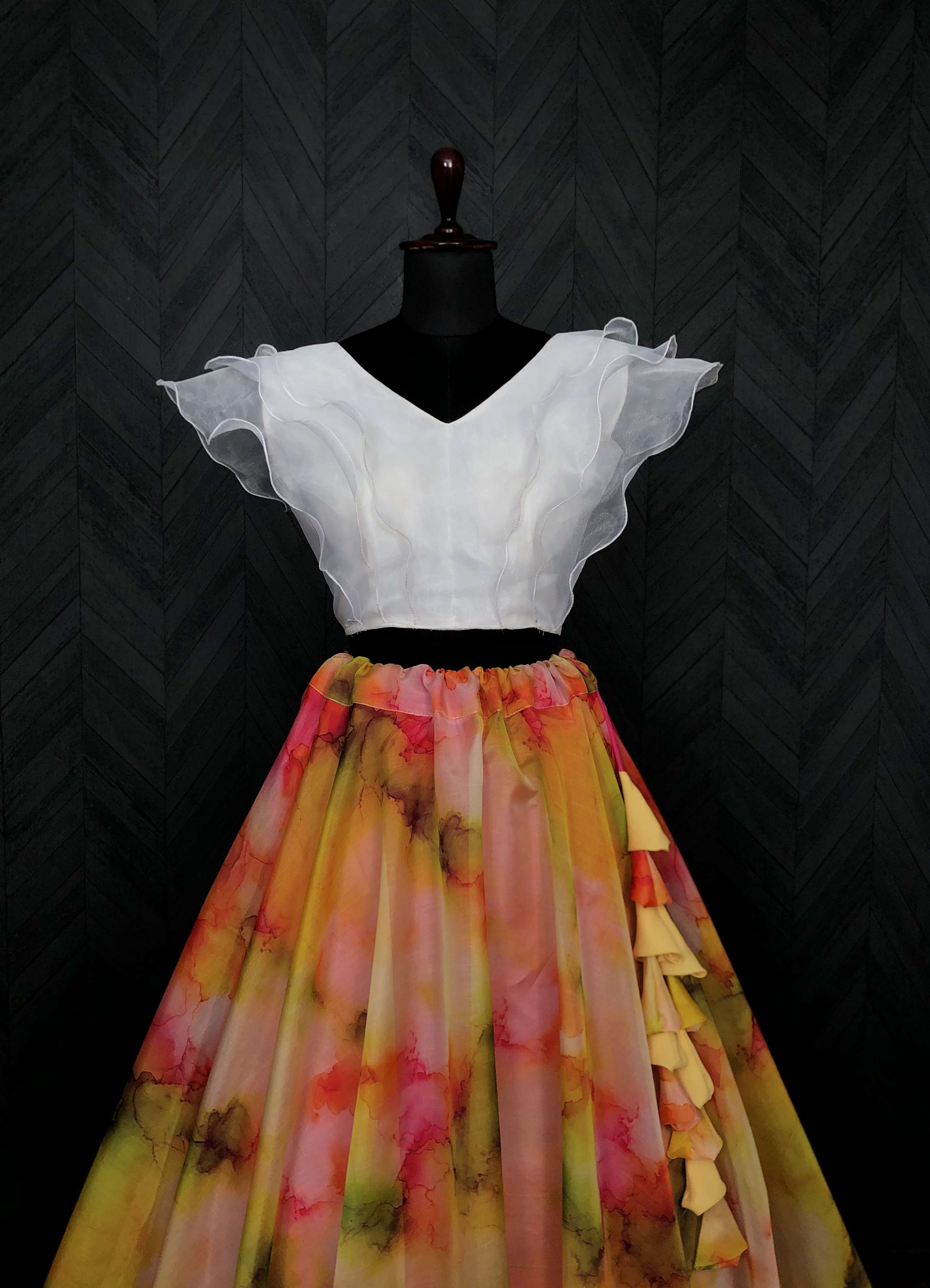 Premium Designer Digital Printed Soft Organza Lehenga Choli Set