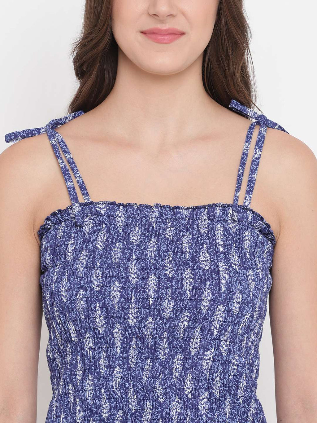 Women's Rayon Printed Casual Summer Style Tie Shoulder Straps Free Size Tank Top ( Multi10)