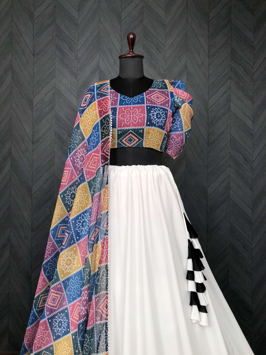 Premium Designer Embroidered Frolic Cotton Lehenga Choli with Viscose Crochet Dupatta