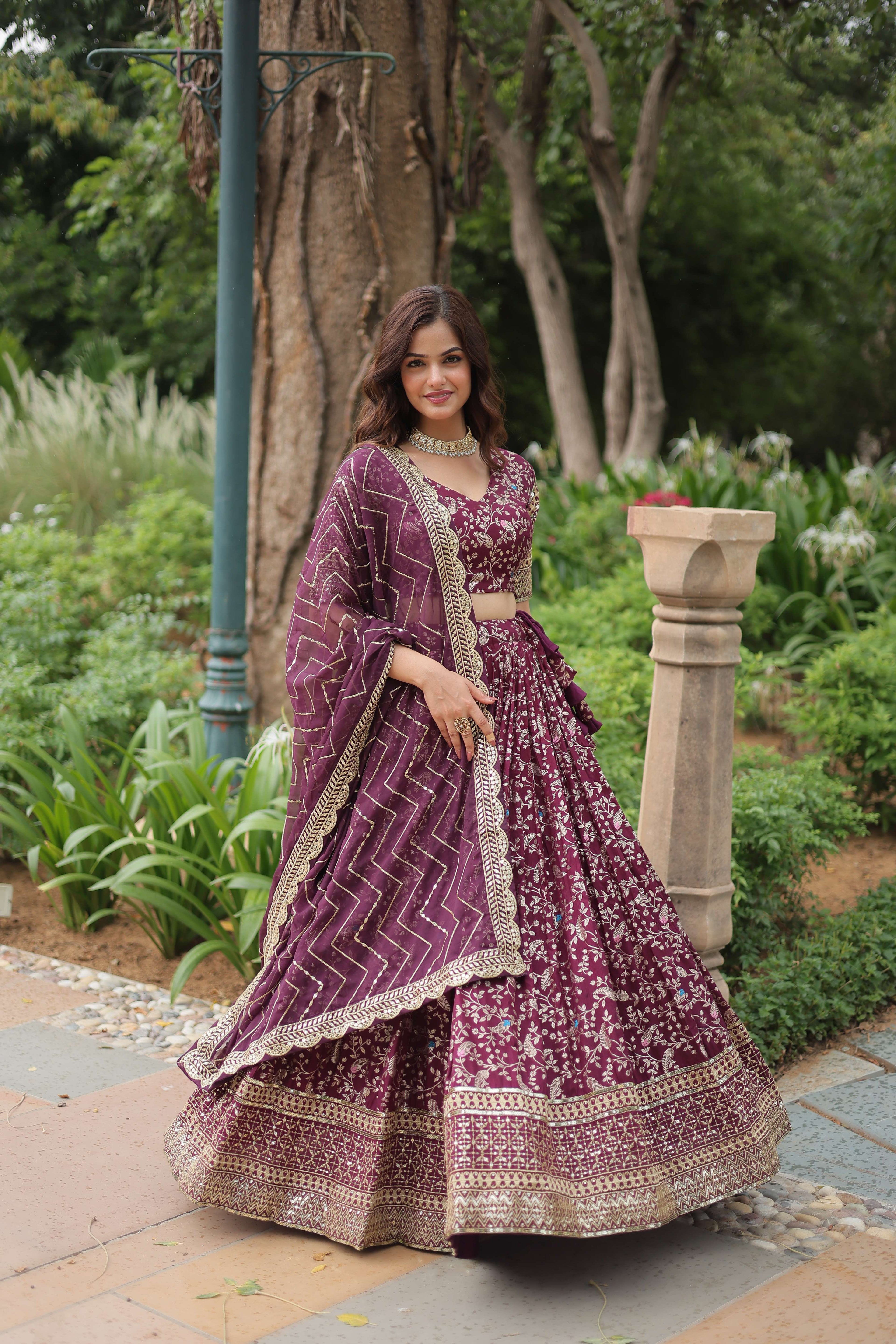 Viscose Dayble Jequard Lehenga Choli Set