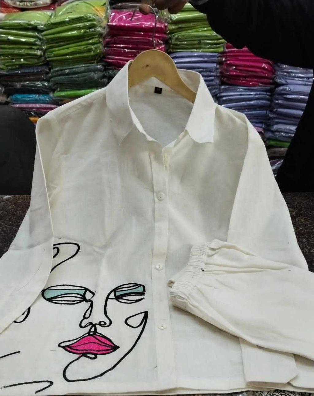 Women's Cotton Embroidery Co-Ord Set | Casual Wear Pant Top Set | Fancy Co-Ord Set