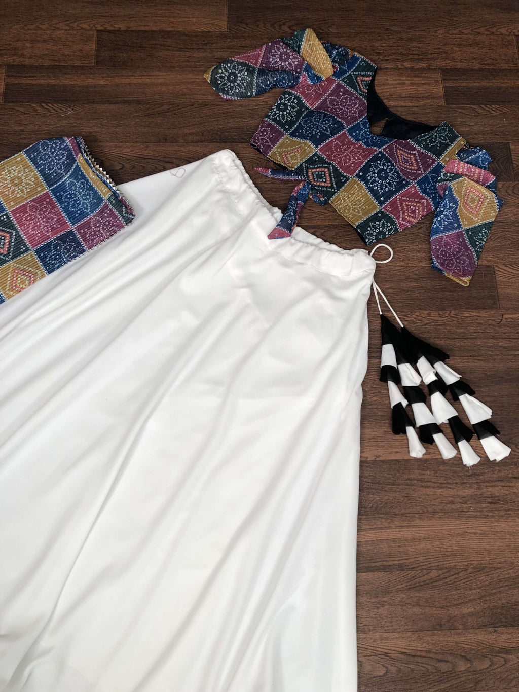 Premium Designer Embroidered Frolic Cotton Lehenga Choli with Viscose Crochet Dupatta