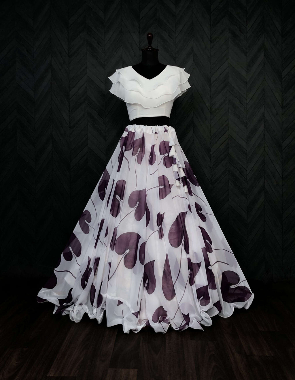 Premium Faux Georgette Digital Print Lehenga with Frill Blouse