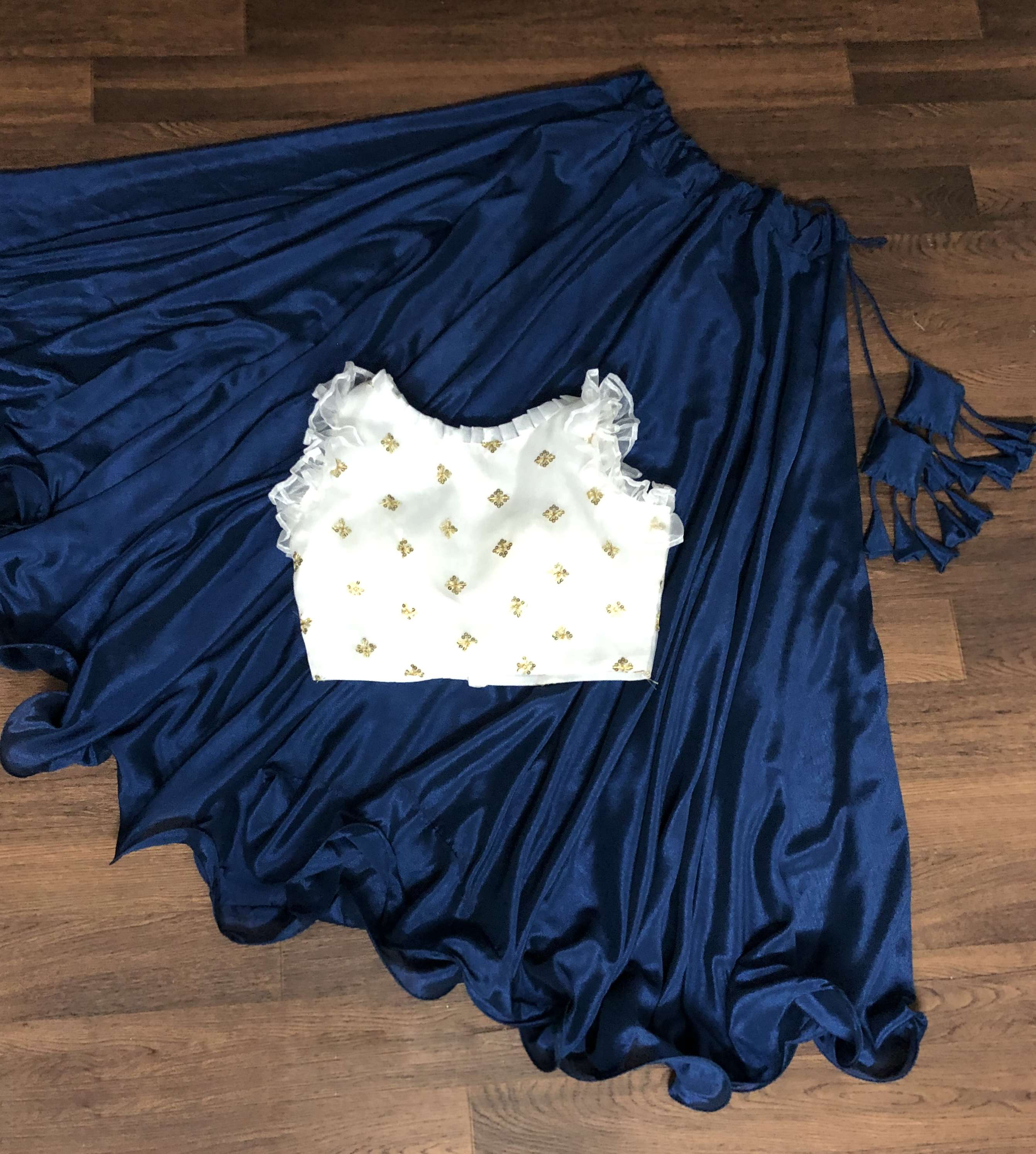 Premium Chinnon Lehenga with Organza Sequin Blouse  Readymade Set