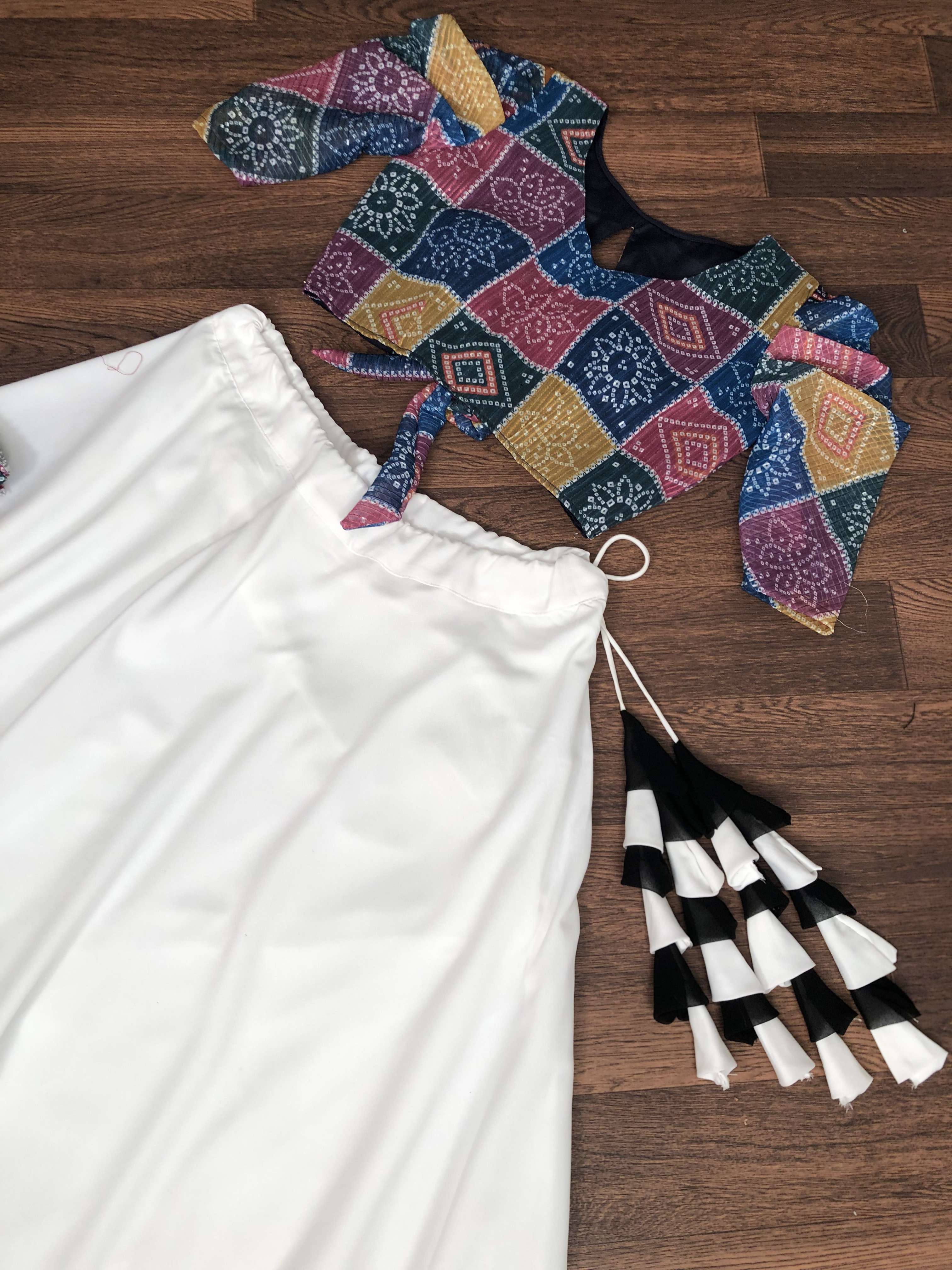 Premium Designer Embroidered Frolic Cotton Lehenga Choli with Viscose Crochet Dupatta